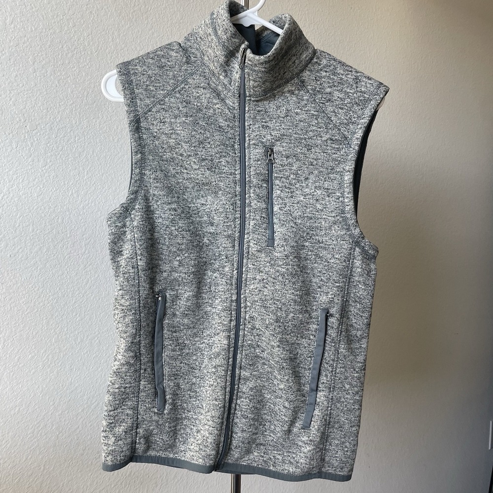 Beverly Hills Polo Club Gray Marled Zip Up Vest Men's Size Small